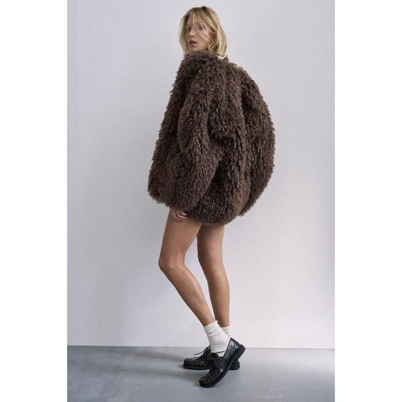 ZARA FAUX FUR COAT ZW COLLECTION - Picture 3 of 5